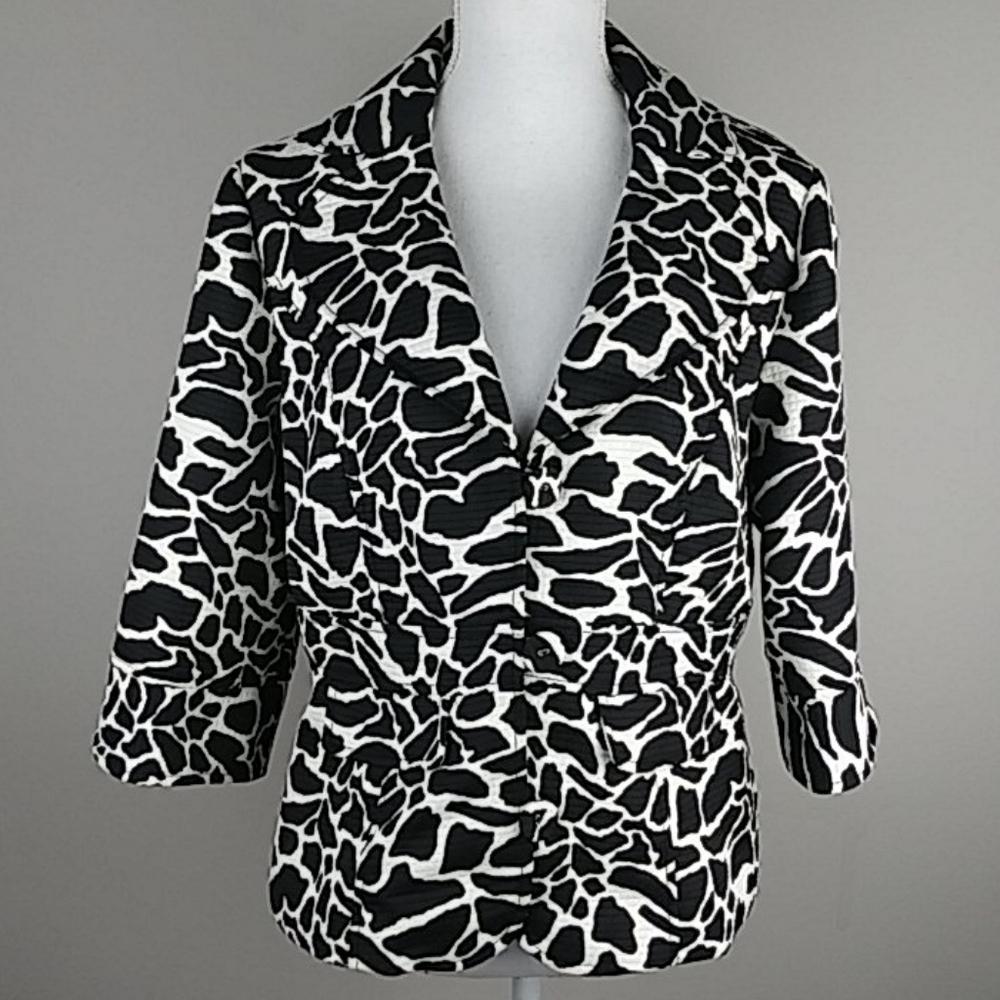 Spense quilted animal print blazer